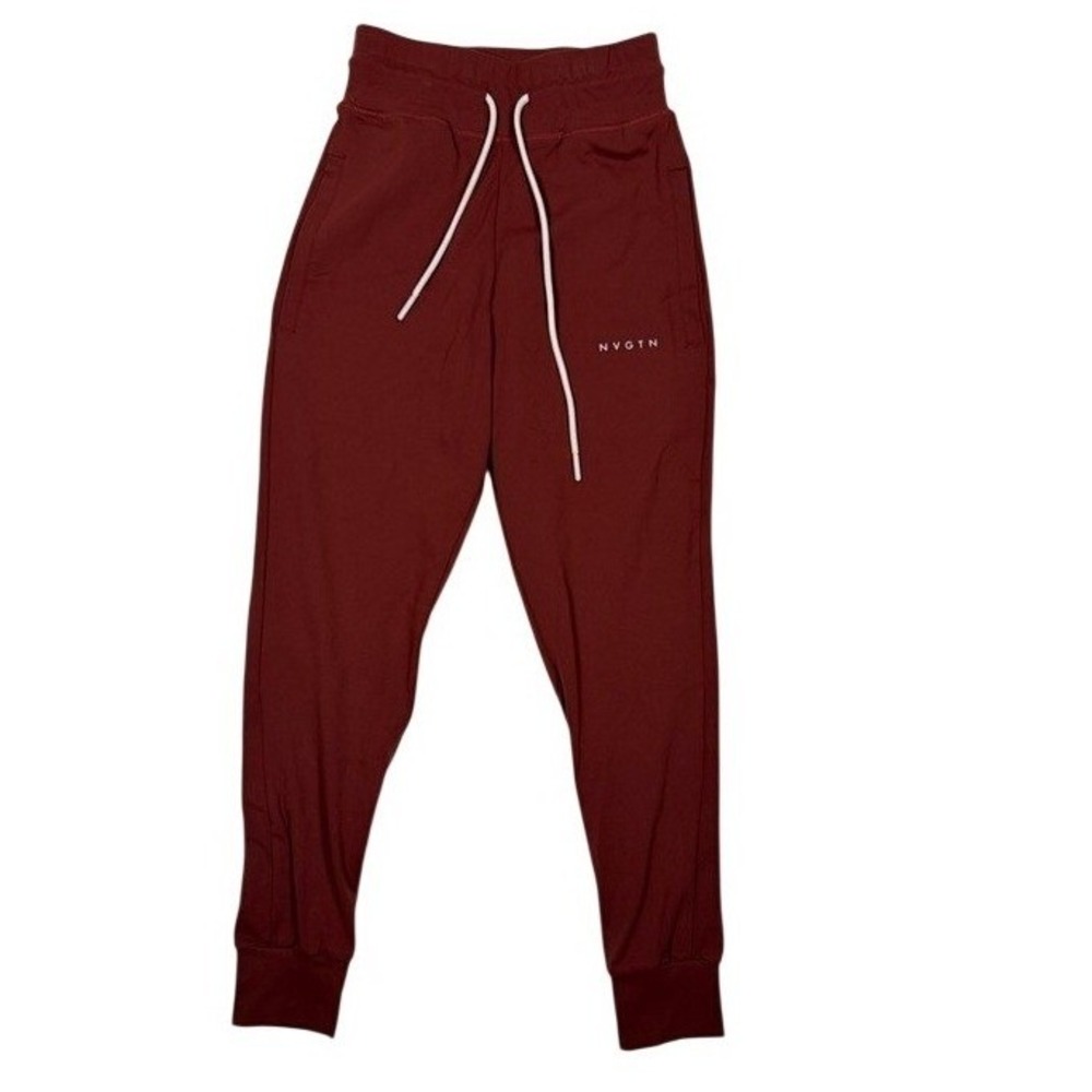 NVGTN Womens Relaxed Training Joggers Burgundy High Waisted XS